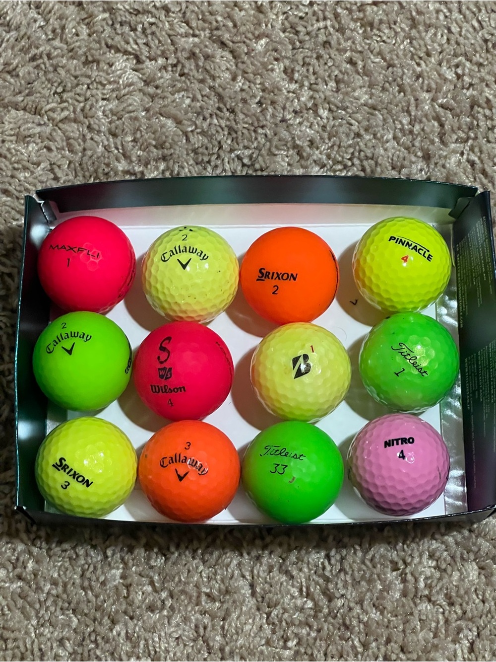 Assorted Colored Golf Balls